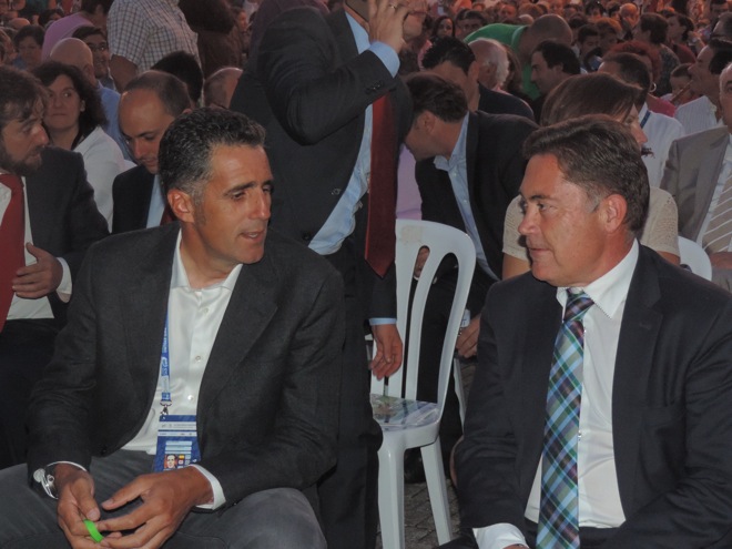 Miguel Indurain y Marcos Martínez, presidente de la Diputación