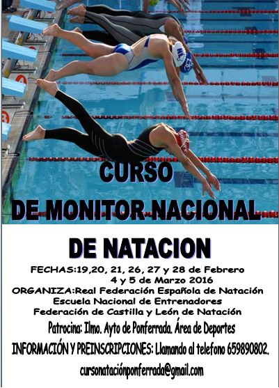 Cartel del curso de natación.