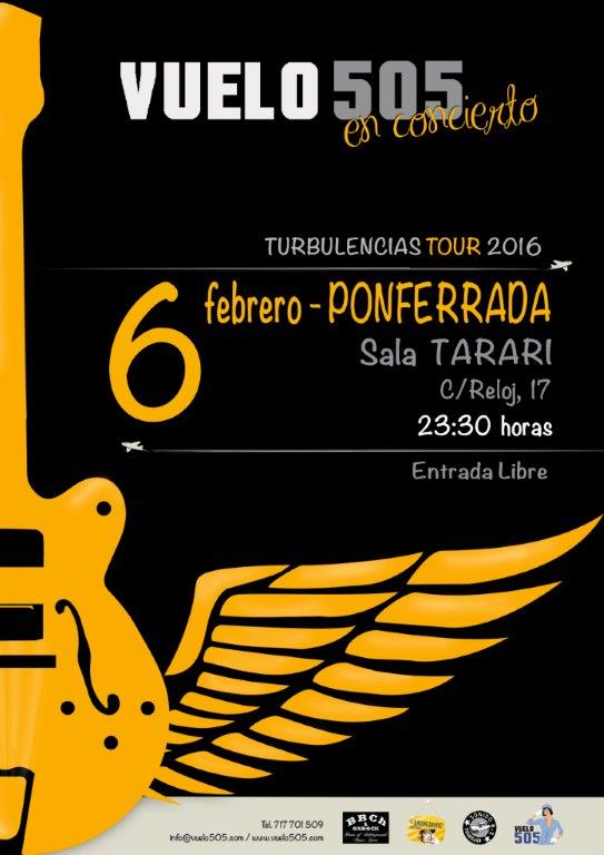 Cartel del concierto de Vuelo 505.