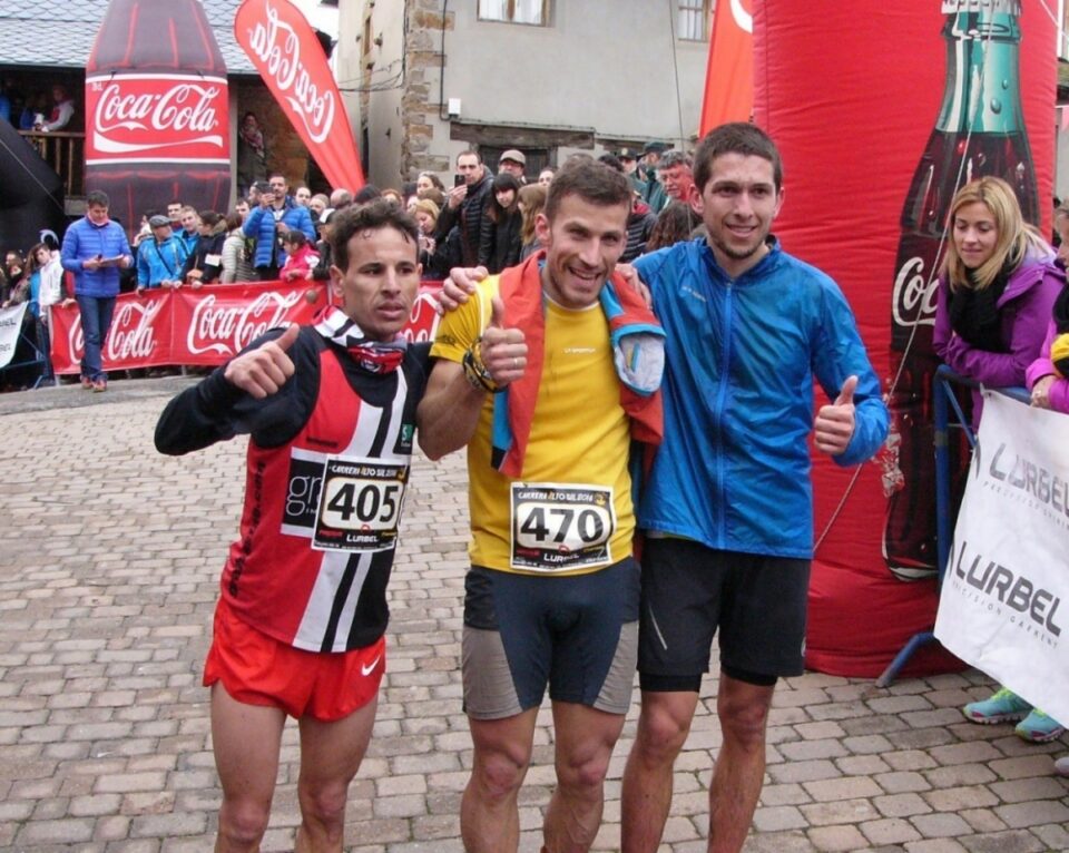 Razga, Gil y Merillas, los tres primeros clasificados de la prueba masculina (Carrera Alto Sil)