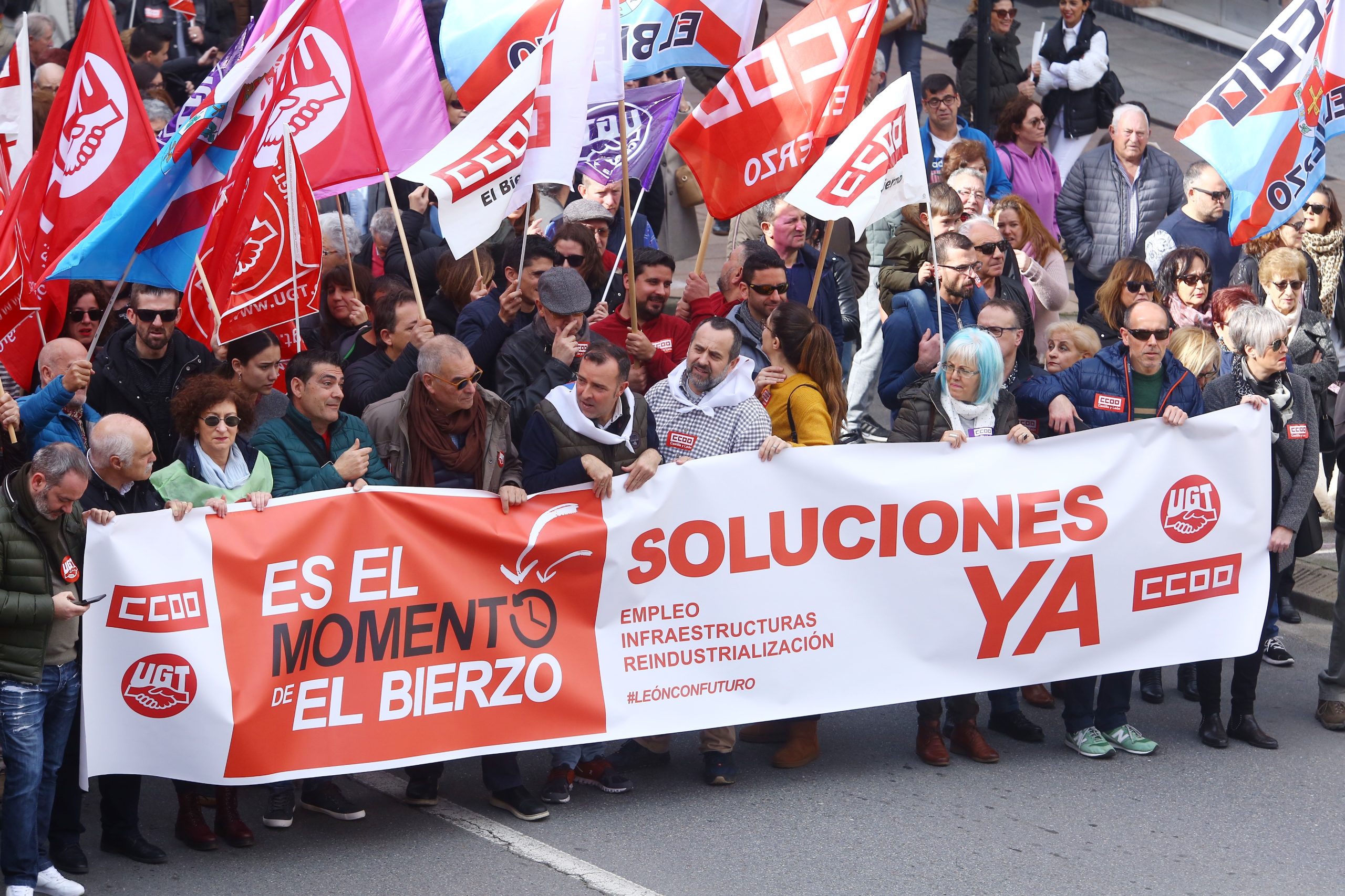 Manifestación por el futuro del Bierzo celebrada en febrero de 2020