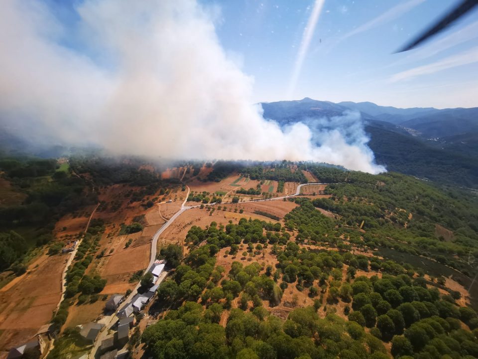 Incendio forestal en Trabadelo. / @BrifTabuyo