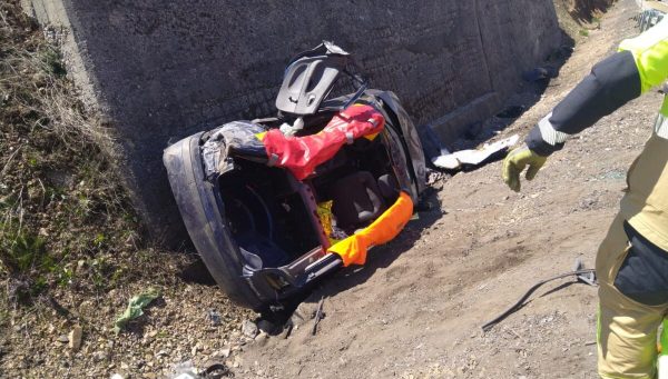 Accidente en la A-6 a la altura de Brañuelas