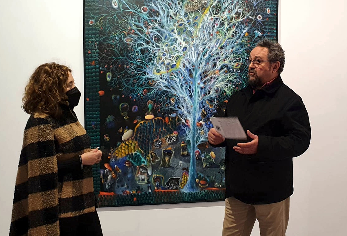 Pilar Marqués y José de León, en la inauguración de la exposición en el Campus de Ponferrada