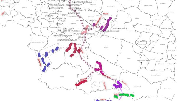 Parques eólicos y líneas de alta tensión proyectados por Green Capital con afección al sur del municipio de Ponferrada