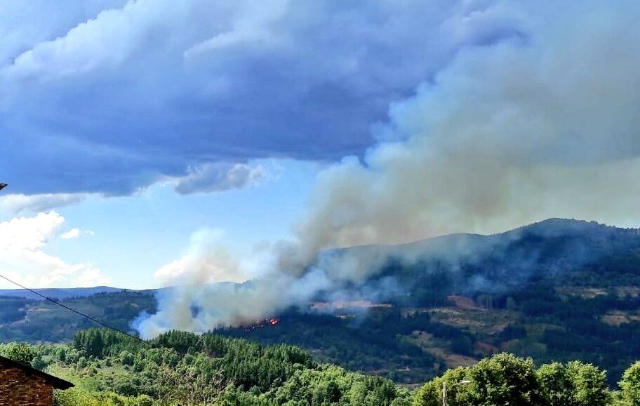 Incendio forestal en Vega de Espinareda