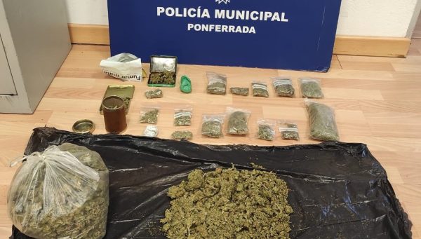 Marihuana incautada por la Policía Municipal de Ponferrada