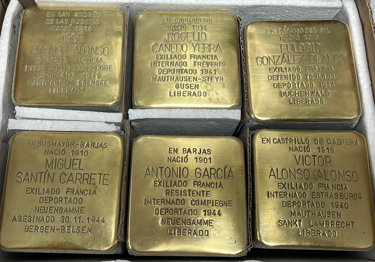 Stolpersteine, o adoquines de la memoria, que serán instalados en Ponferrada el 25 de noviembre