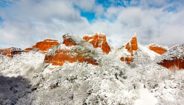 Nieve en Las Médulas