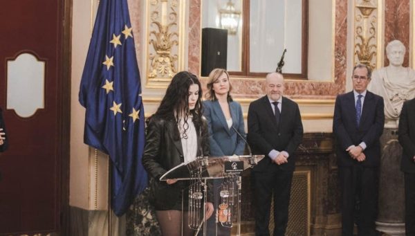 Victoria Romero, durante la entrega de premios del concurso 'Una Constitución para todos'