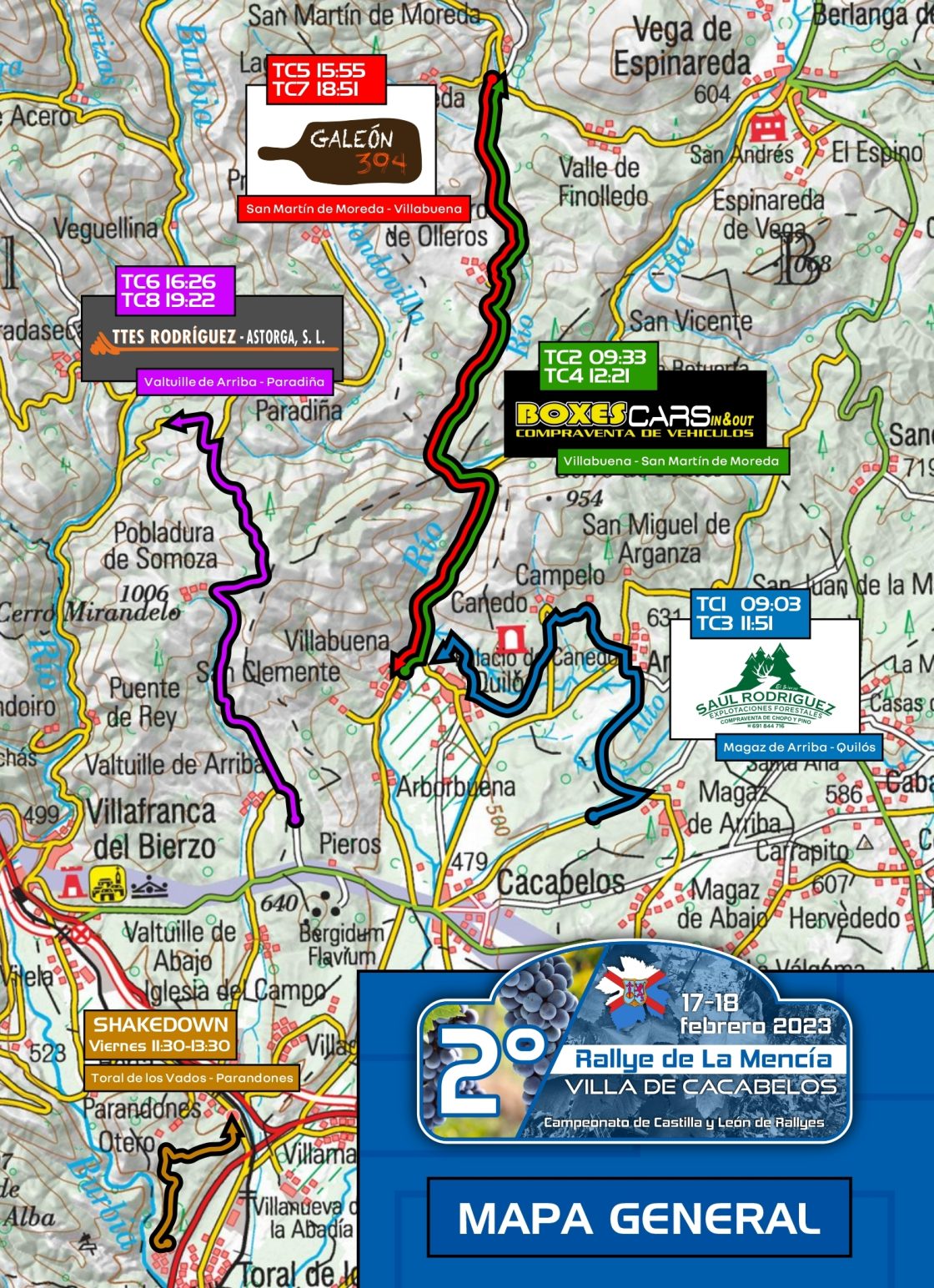 Mapa Rally de la Mencía 2023