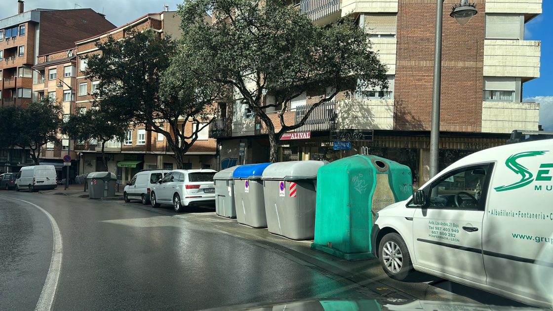 Contenedores de basura en Ponferrada