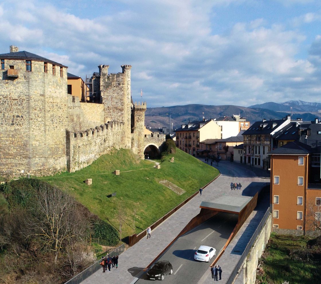 Infografía del programa de Coalición por el Bierzo donde se ilustra el soterramiento de la avenida del Castillo. / EBD