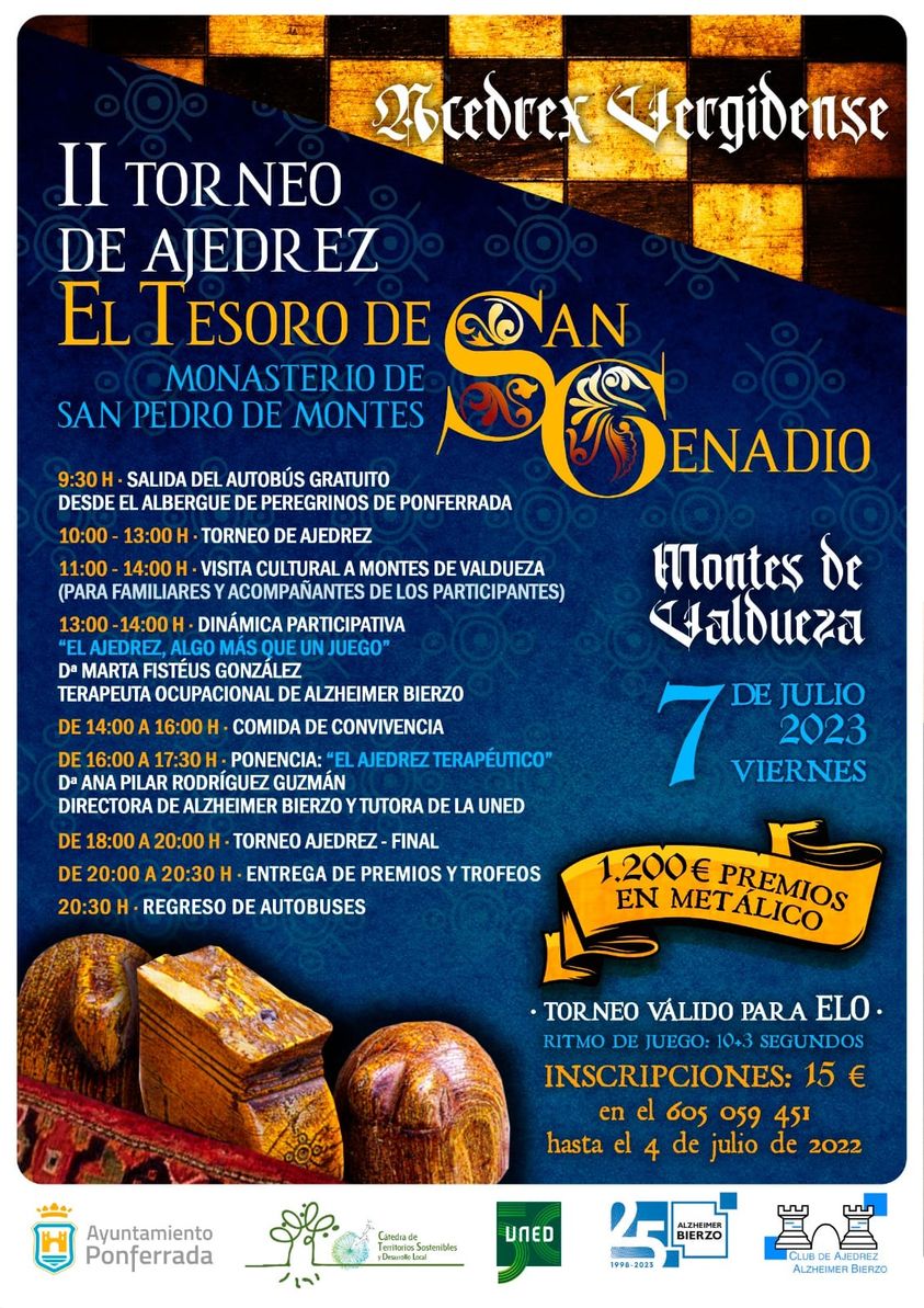 Cartel II Torneo de Ajedrez 'El Tesoro de San Genadio'