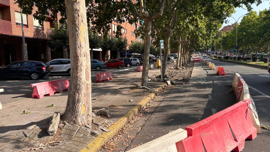 Fotografía de archivo de las obras en la avenida del polígono de las Huertas del Sacramento