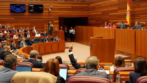 Votación en el pleno de las Cortes de Castilla y León