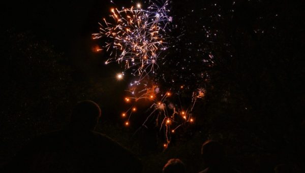 Fuegos artificiales en las fiestas del Cristo de Bembibre