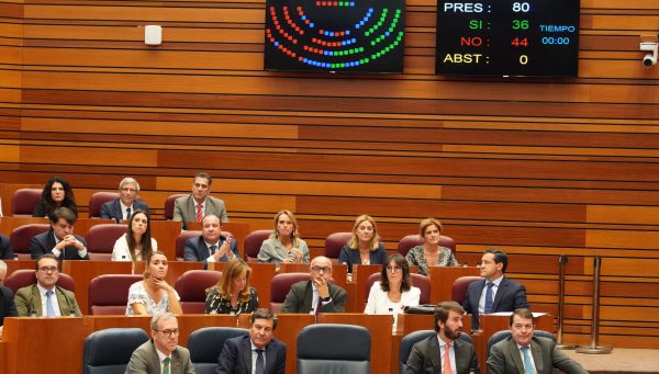 Votación por la reprobación del consejero de Industria Mariano Veganzones en el Pleno de las Cortes de Castilla y León