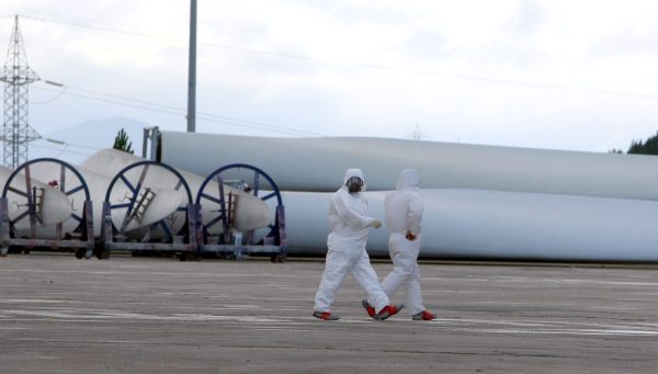 Trabajadores de la factoría de palas eólicas LM Wind Power de Ponferrada