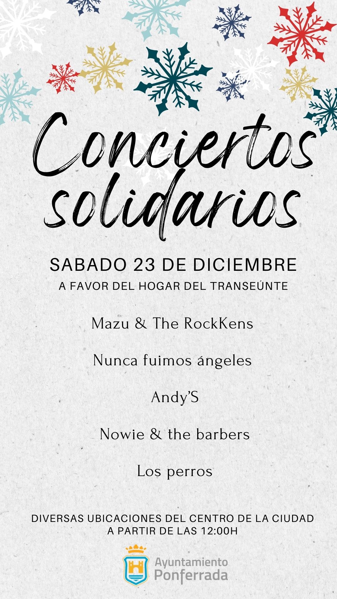 Cartel conciertos solidarios Ponferrada