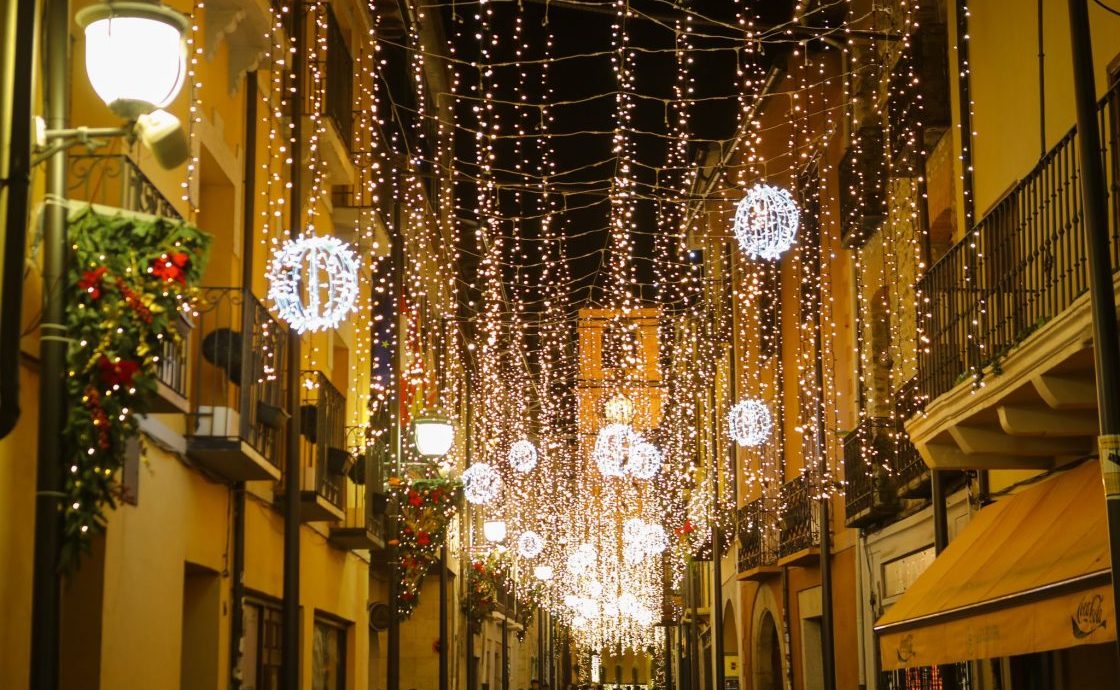 Luces de Navidad en la zona alta de Ponferrada