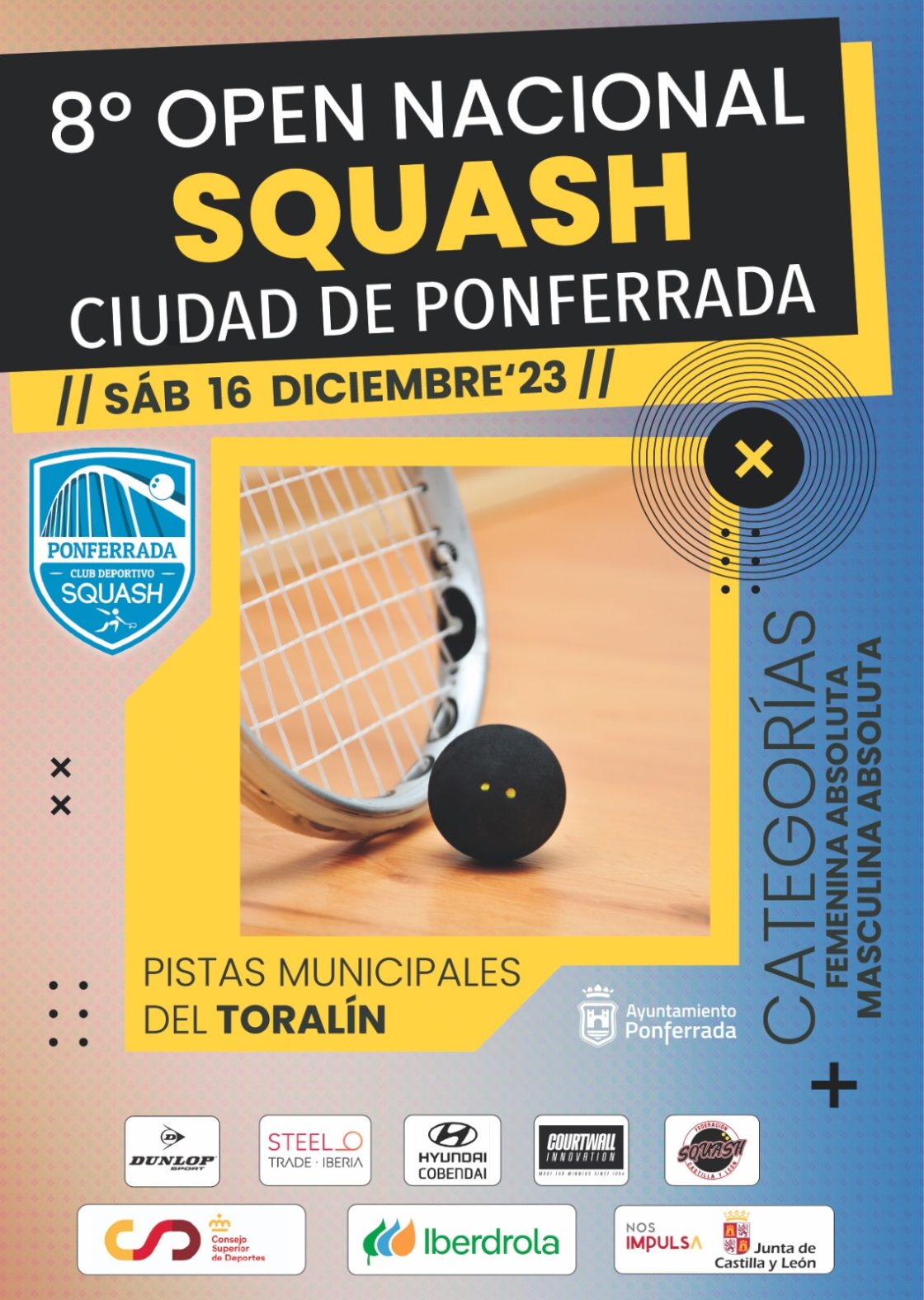 Cartel del Open Nacional de Squash Ciudad de Ponferrada