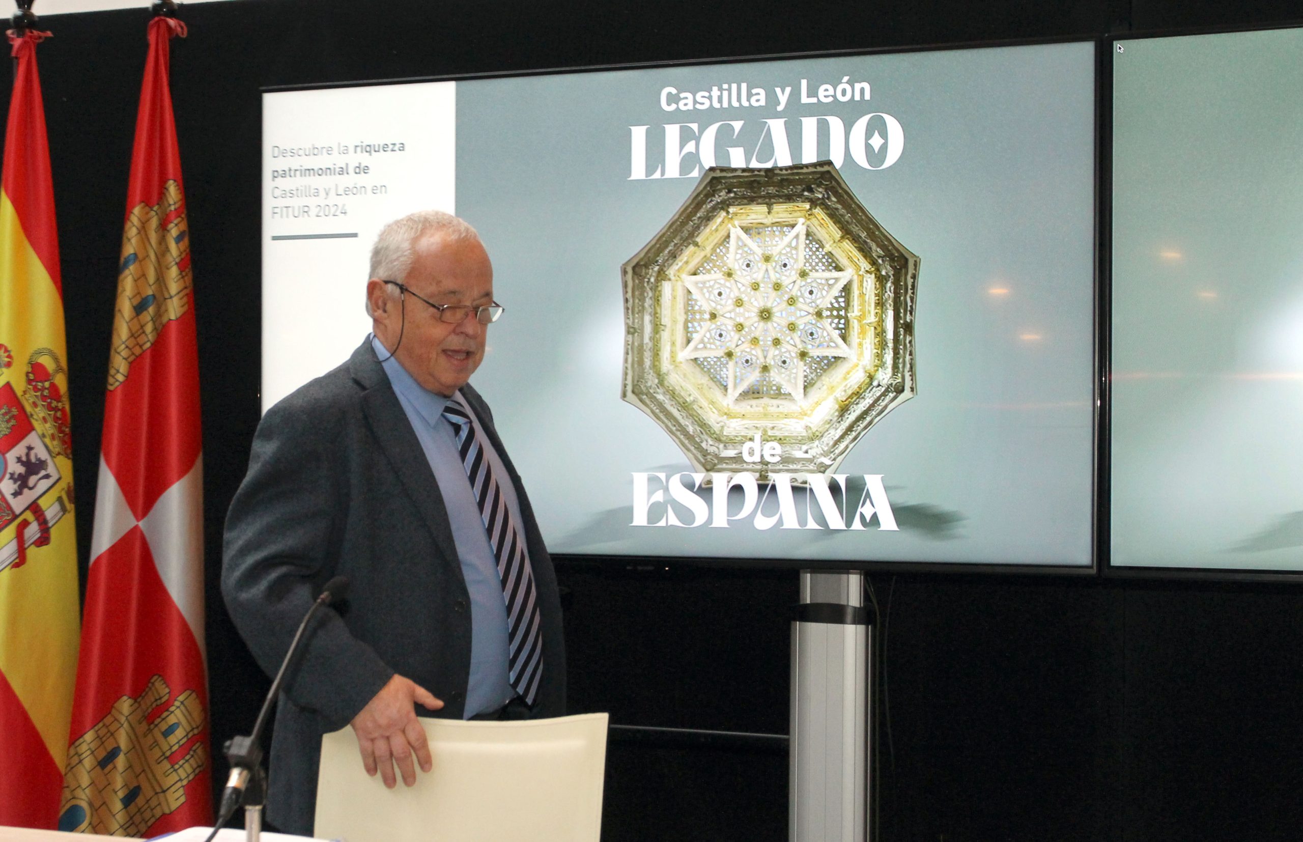 El consejero de Cultura, Turismo y Deporte, Gonzalo Santonja, presenta la participación de la Junta de Castilla y León en la Feria Internacional de Turismo Fitur 2024