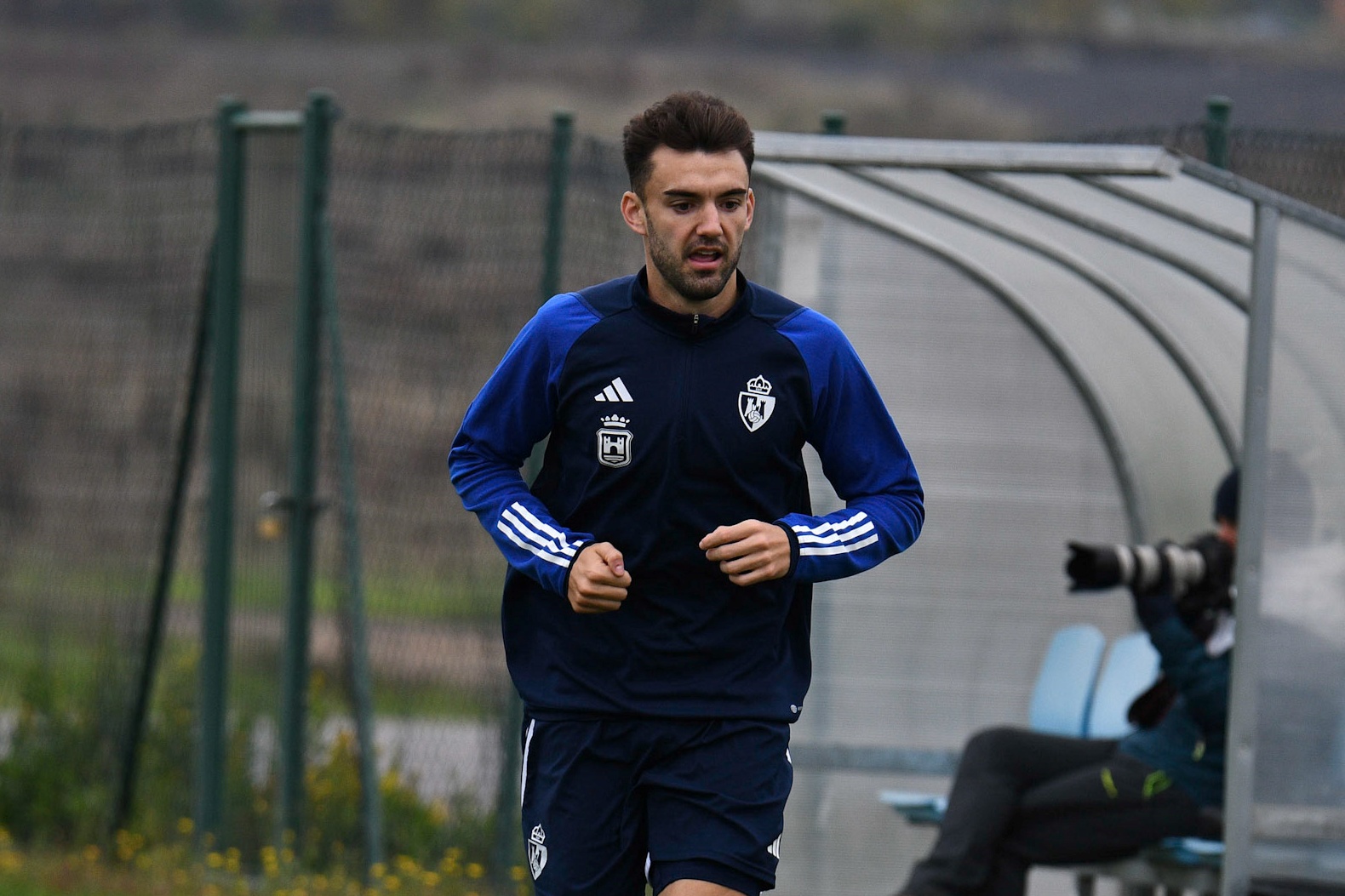 Andoni López, durante un entrenamiento en el Anexo de El Toralín