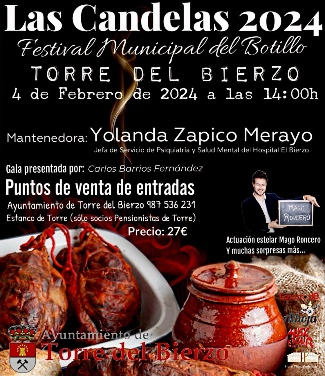 Cartel del Festival del Botillo Las Candelas 2024 en Torre del Bierzo. / EBD