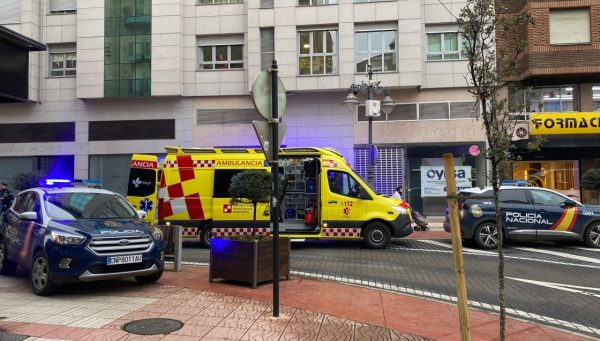 Fotografía del accidente laboral en el centro de Ponferrada