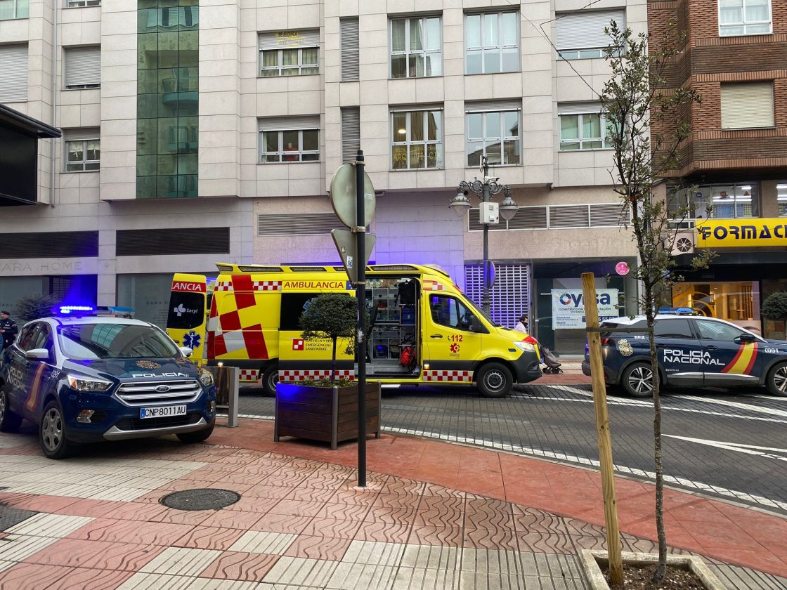 Fotografía del accidente laboral en el centro de Ponferrada