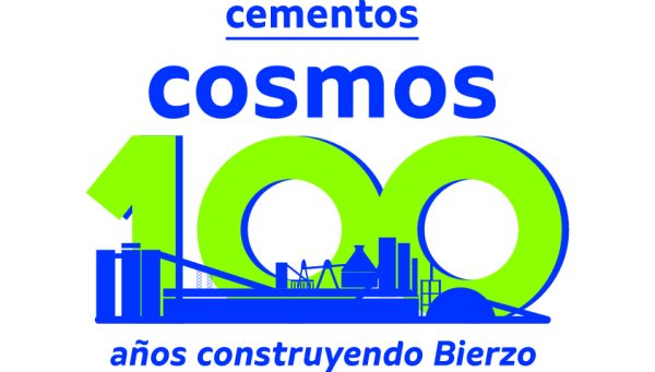 Logotipo del centenario de Cementos Cosmos en el Bierzo