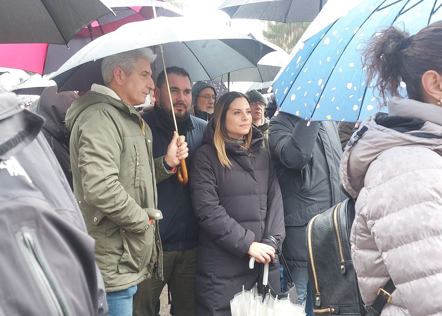 Nuria Rubio en la manifestación en Laciana por la sanidad