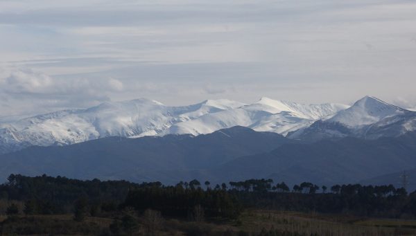 Nieve en las montañas del Morredero y Aquiana en El Bierzo