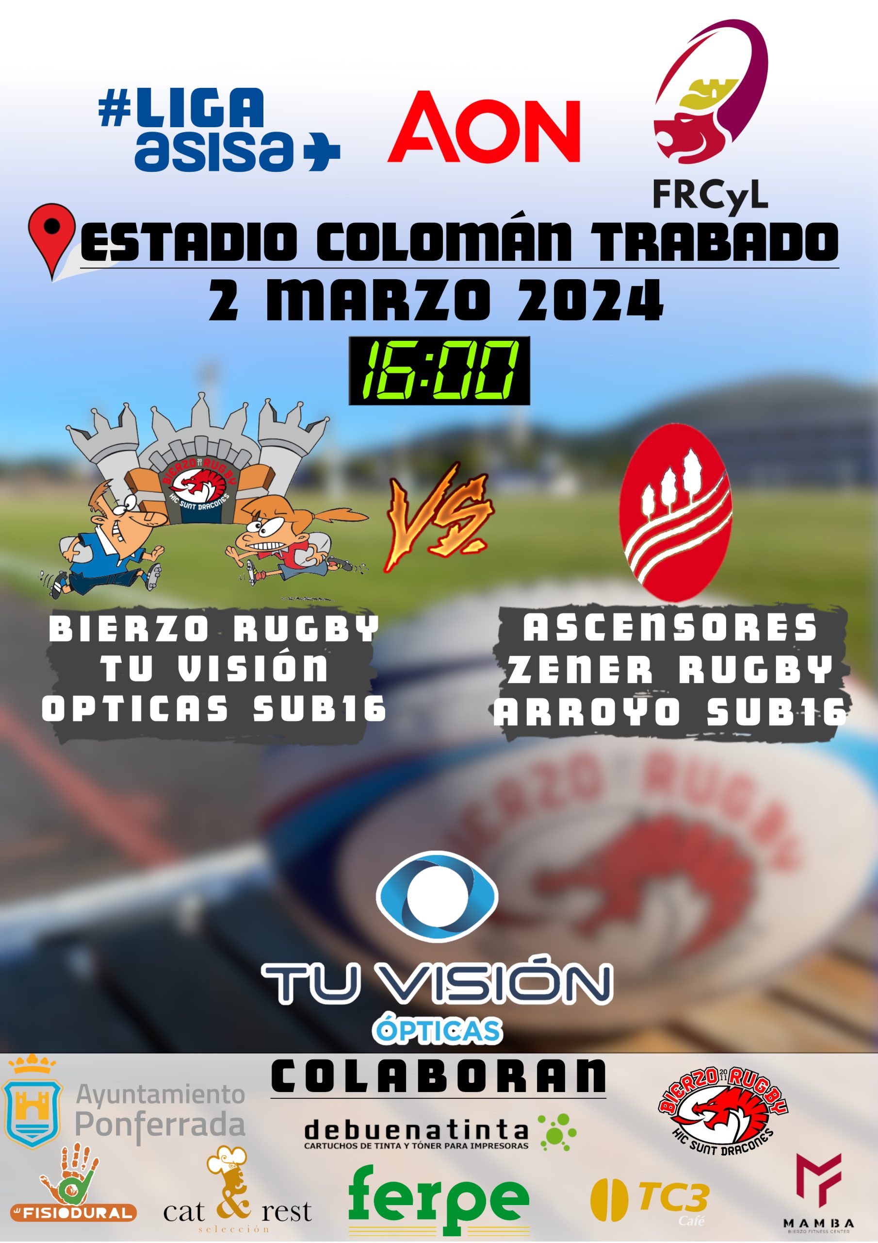 Cartel partido Bierzo Rugby