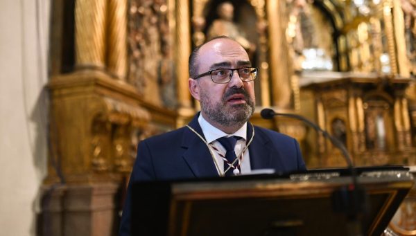 Marco Morala, en la procesión de Jueves Santo en la basílica de la Encina.