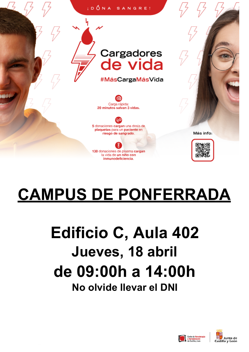 El Campus de Ponferrada acoge este jueves una colecta de donaciones de sangre