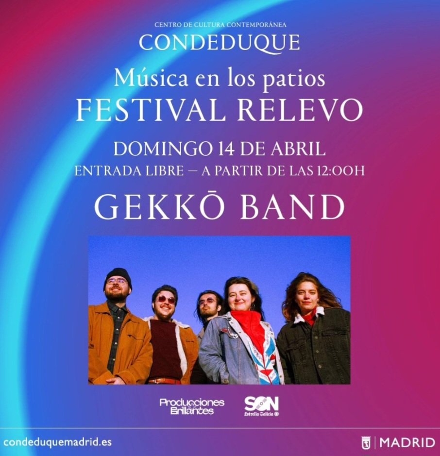 Cartel de Gekkō Band en el Festival Relevo de Madrid.