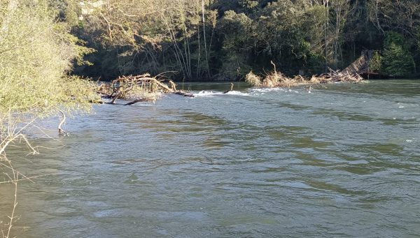 Puente colgante de Valiña, destruido por el viento