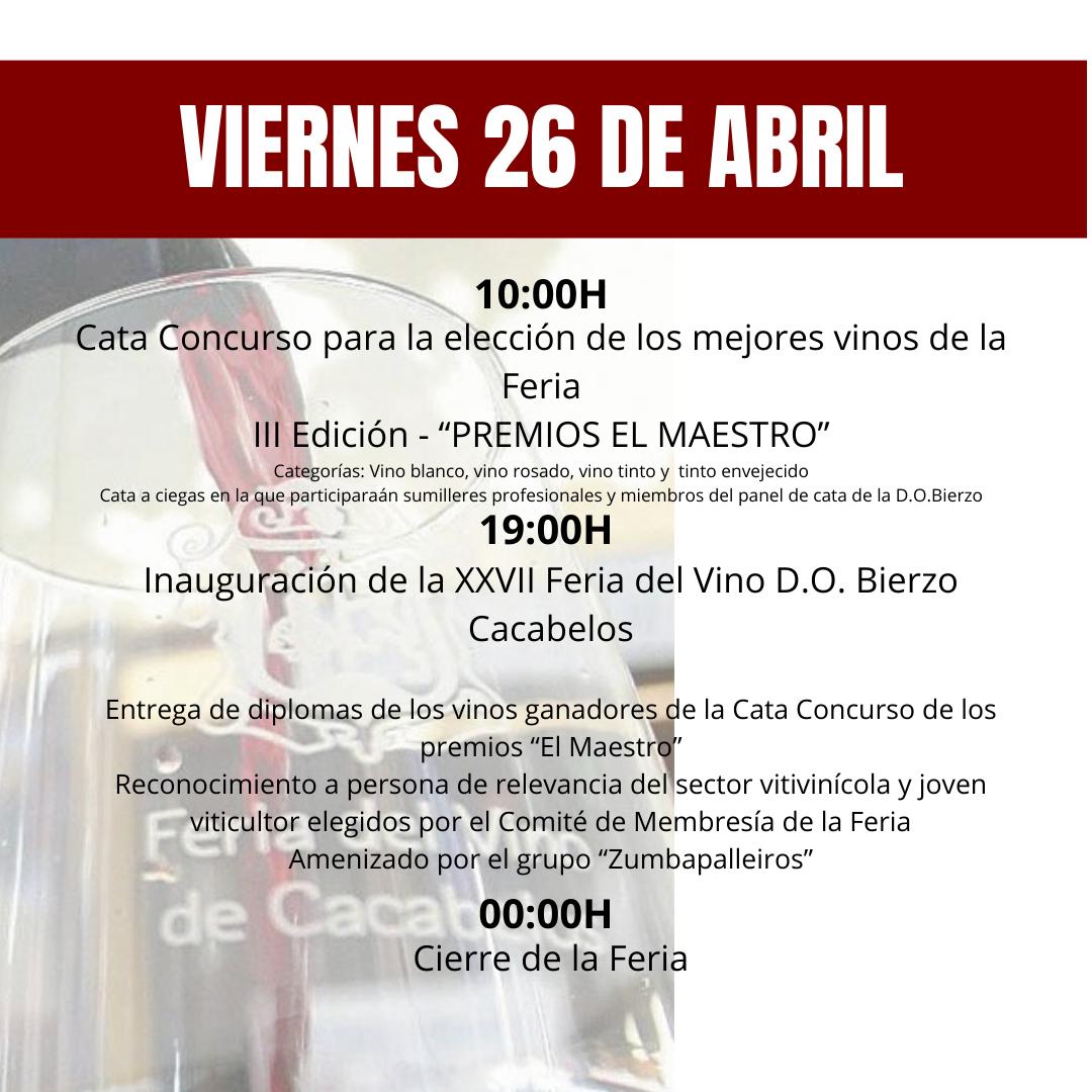 Programa Feria Vino Cacabelos 2024