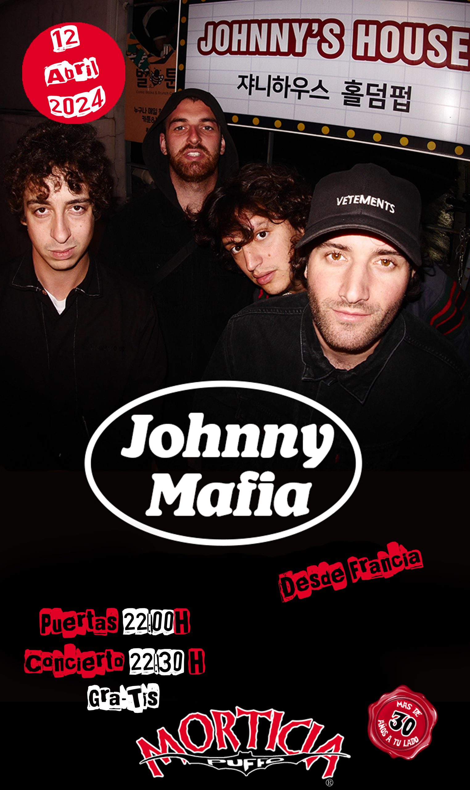 Cartel Concierto Jonhny Mafia