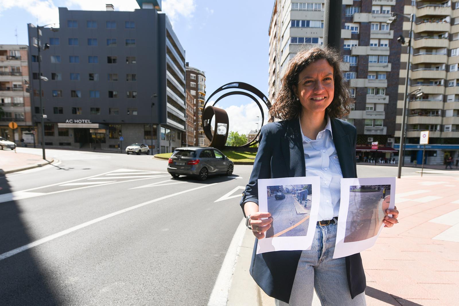 Lidia Coca presenta la obra de asfaltado en la avenida del Bierzo