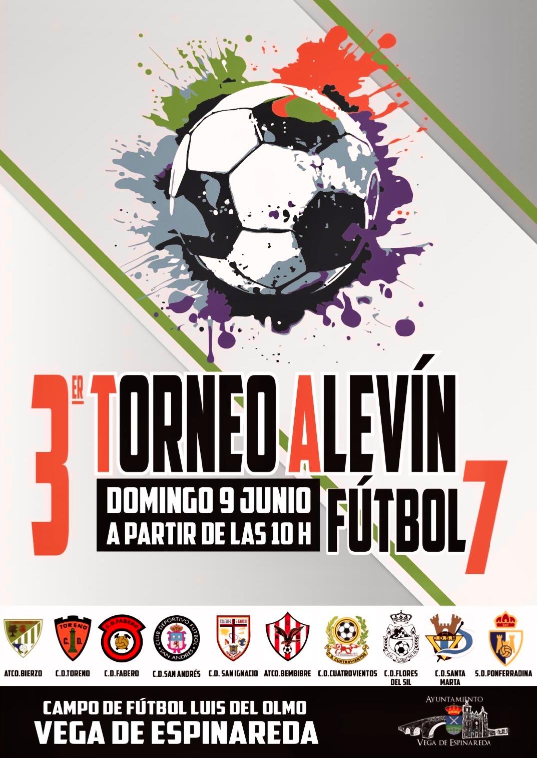 Cartel III Torneo fútbol alevín Vega de Espinareda