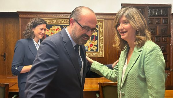 El alcalde de Ponferrada, Marco Morala, y la rectora de la Universidad de León, Nuria González