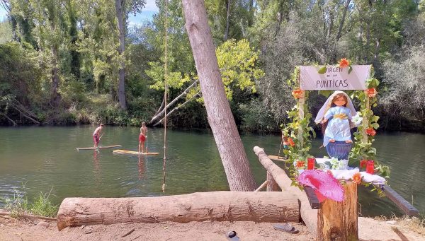 Playa fluvial de Villalibre de la Jurisdicción acondicionada por el pueblo el verano pasado