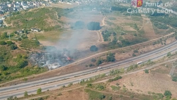 Incendio forestal en Bembibre