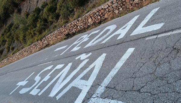 Pintadas reivindicativas de la Somoza en la ascensión al puerto de Ancares