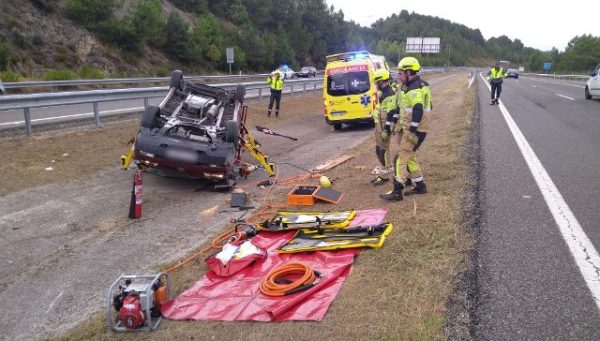 Cuatro heridos en un accidente en la A6 en Ponferrada