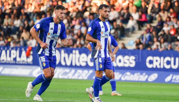 Markel y Sibille, en el partido Ponferradina-Arenteiro