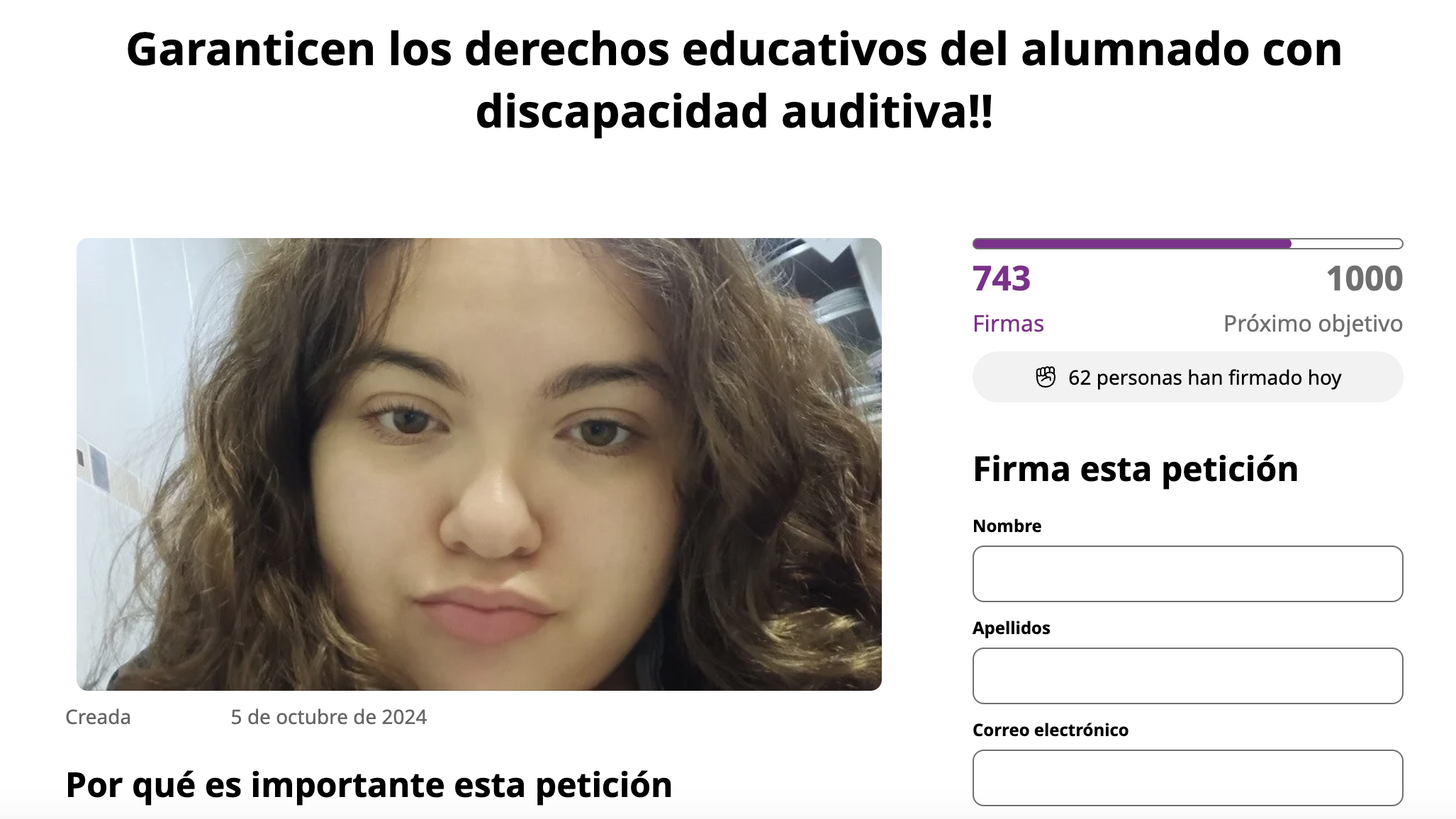 Una recogida de firmas exige una intérprete para una alumna con discapacidad auditiva del IES Virgen de la Encina